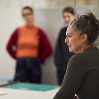 Students in a Screen Printing class