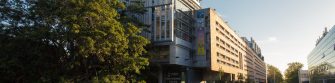 Photograph of the exterior of the red centre built environment building located on the UNSW Kensington campus