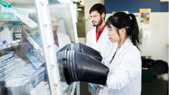 Laboratory technicians at work