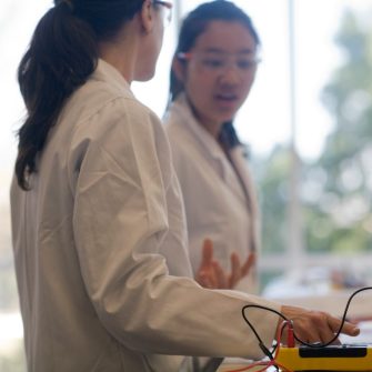 Two scientists in a lab