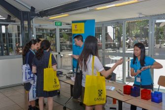 students at open day