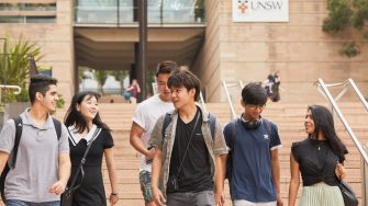 UNSW students walking on campus