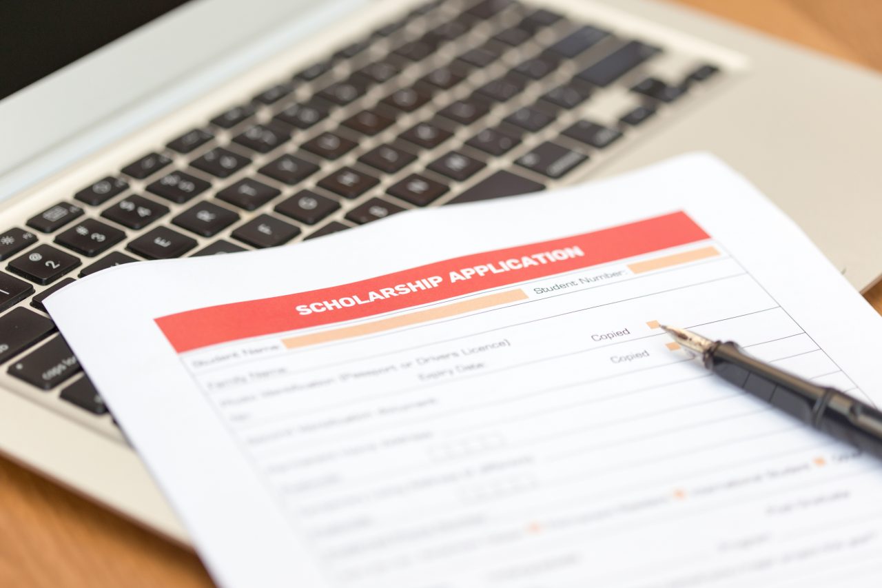 Scholarship Application Form on Desk