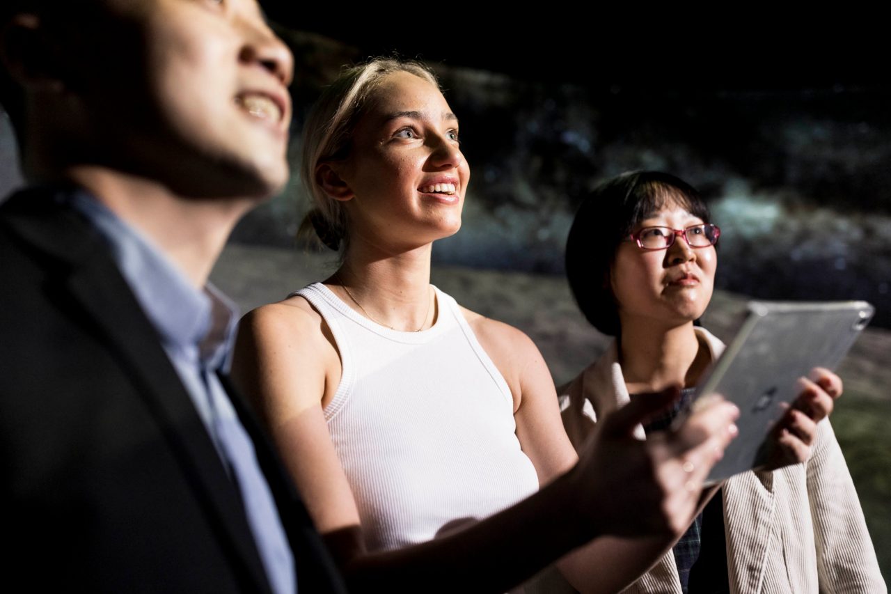 Students talking and laughing at UNSW.