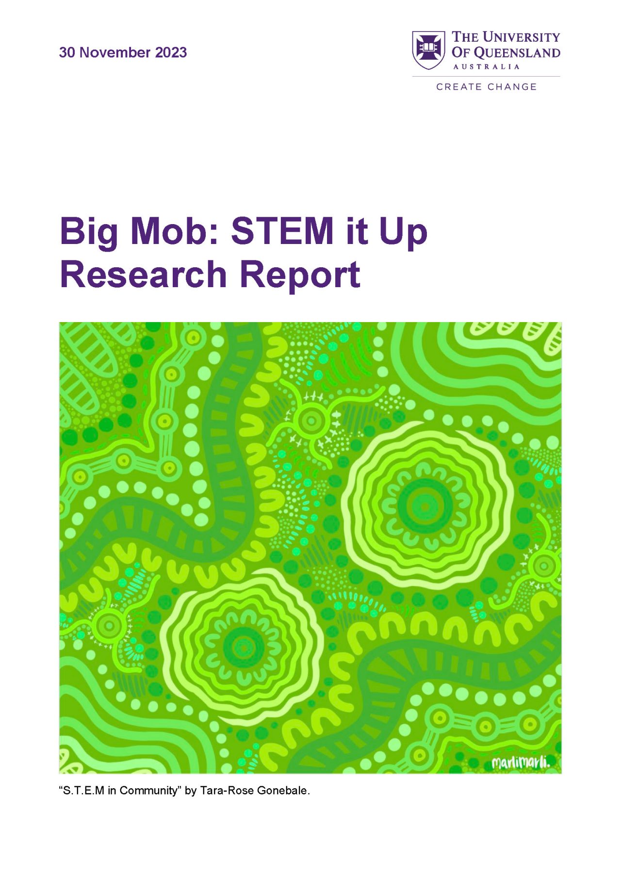 Big Mob: STEM it Up Research Report - Cover Page