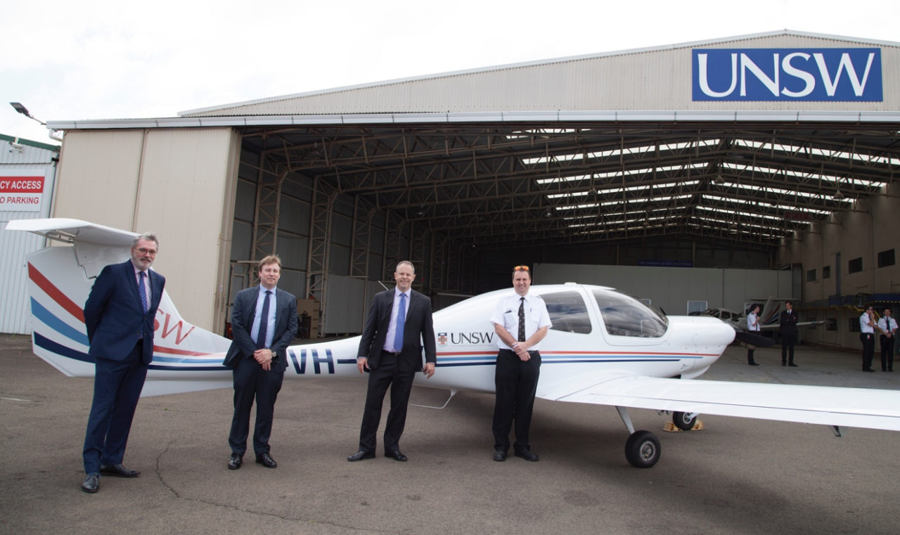 (L) to (R) Prof Gabriel Lodewijks, HoS, Mr Stephen Pembro, Mr John Oppenheimer (Utility Air) and Mr Malcolm Good, DFO